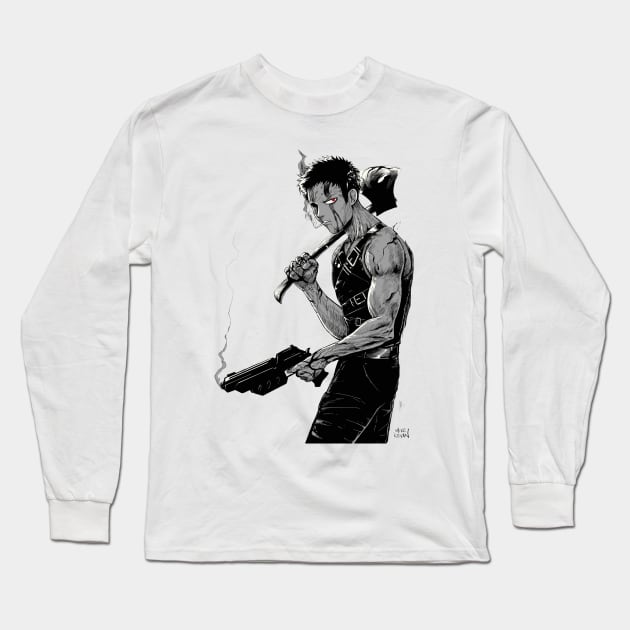 Zombieman Long Sleeve T-Shirt by MikeKevan